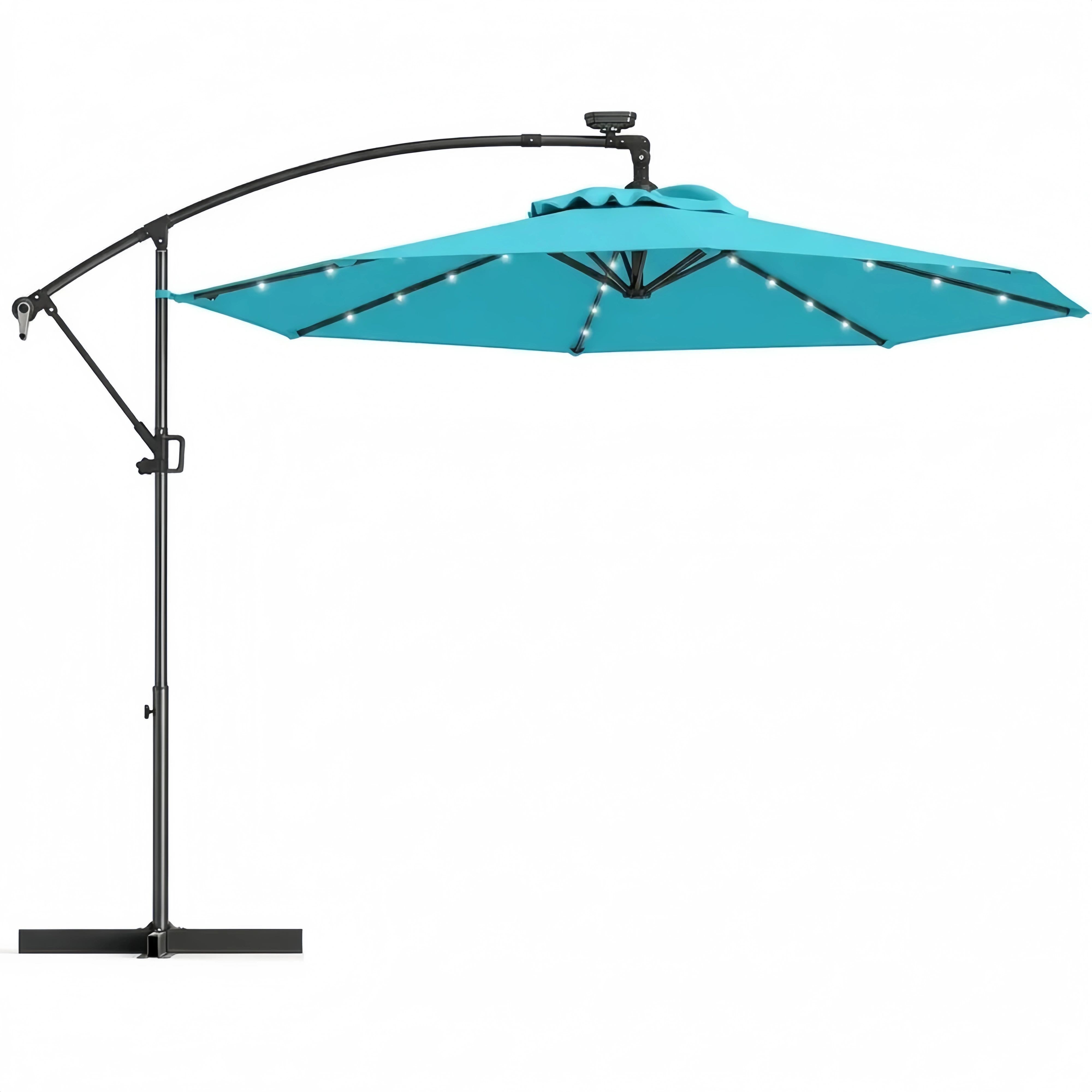 Sombrilla de Jardín con Luces LED y Altura Ajustable