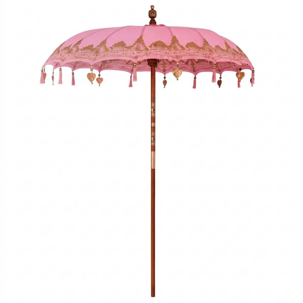 Sombrilla Balinesa Rosa para Espacios al Aire Libre