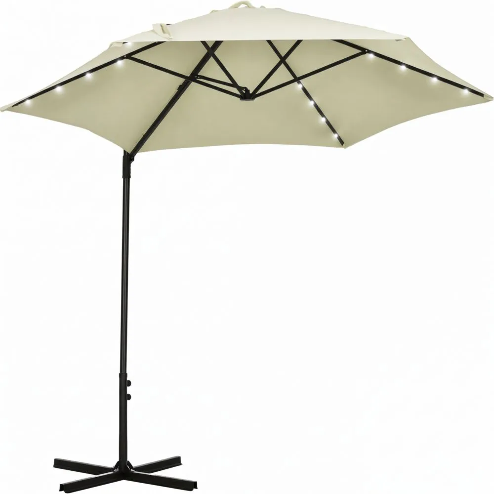 Sombrilla de Jardín para Terraza con Luces LED y Ventilación Superior