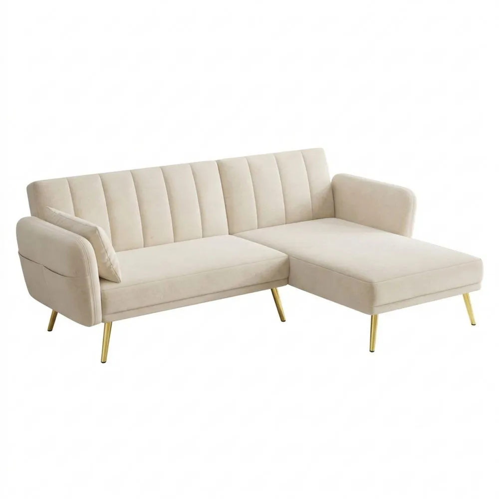 Sofá esquinero plegable en forma de L con función de cama