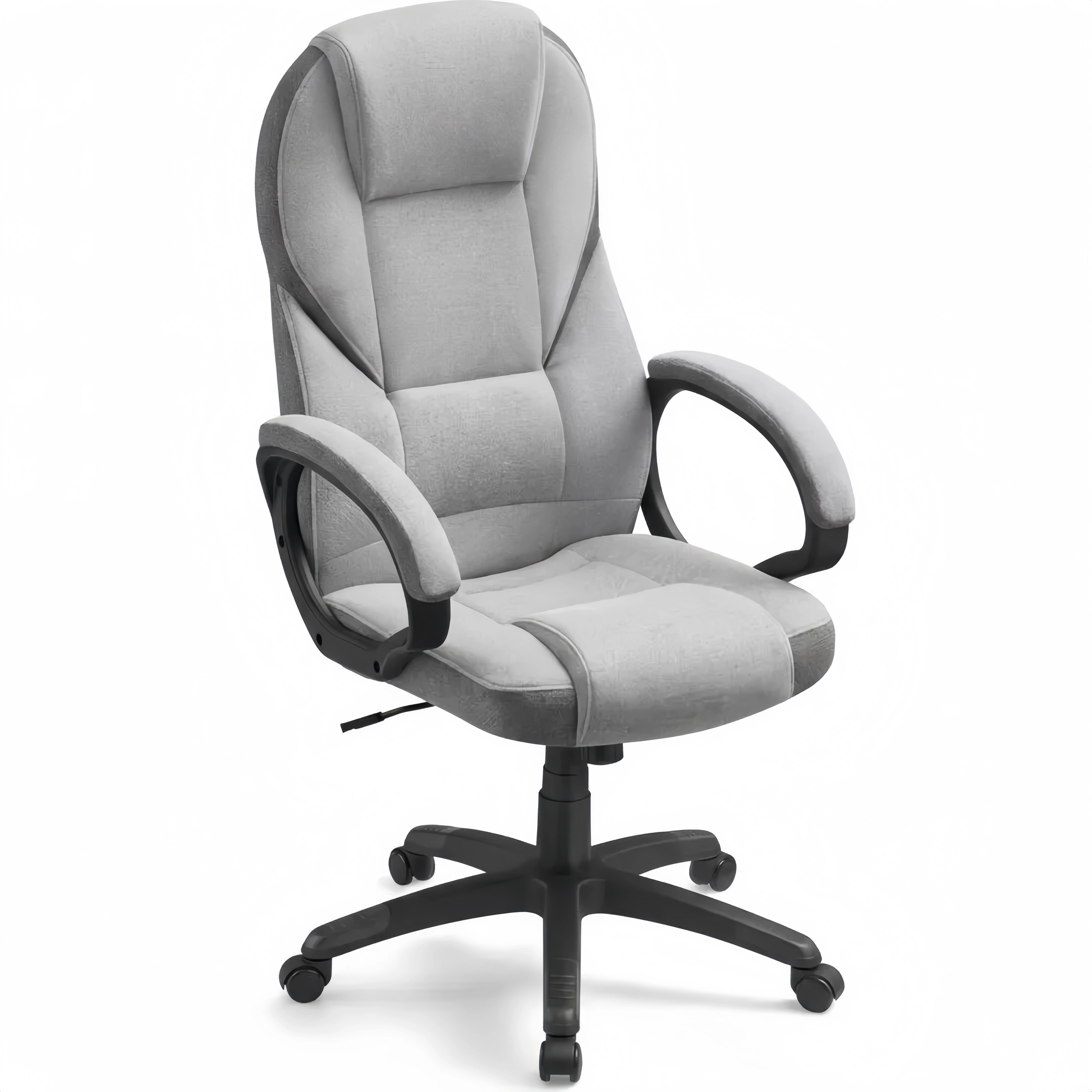 Silla ergonómica de oficina ajustable con ruedas gris