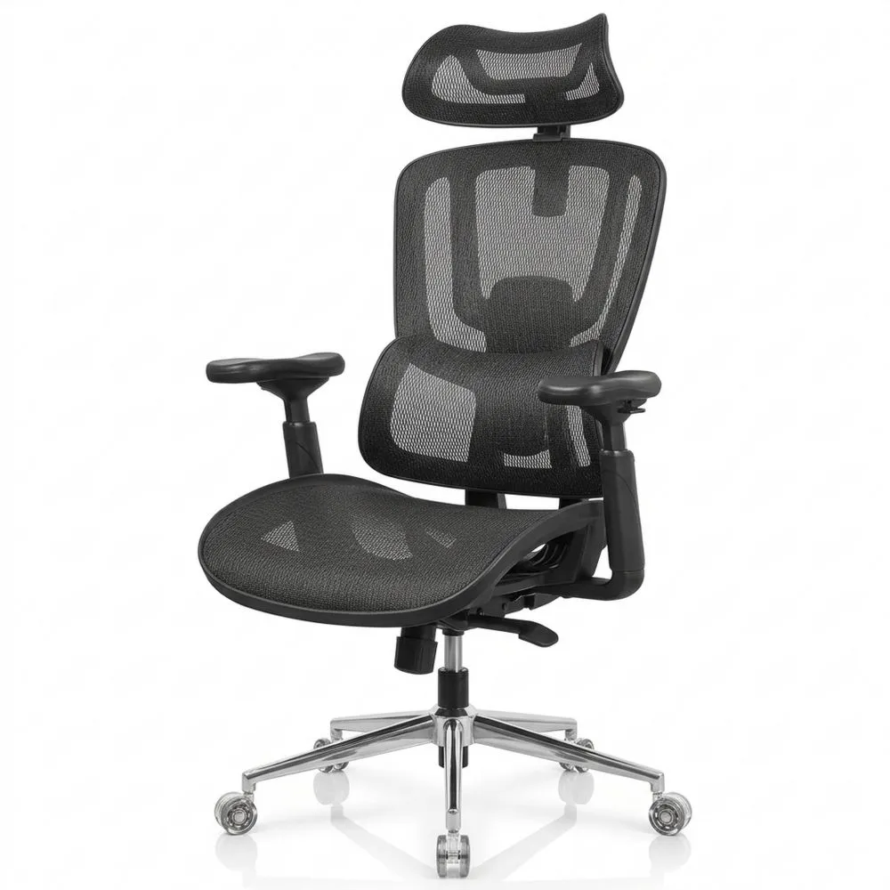 Silla de Oficina Ergonómica Ajustable con Soporte Lumbar