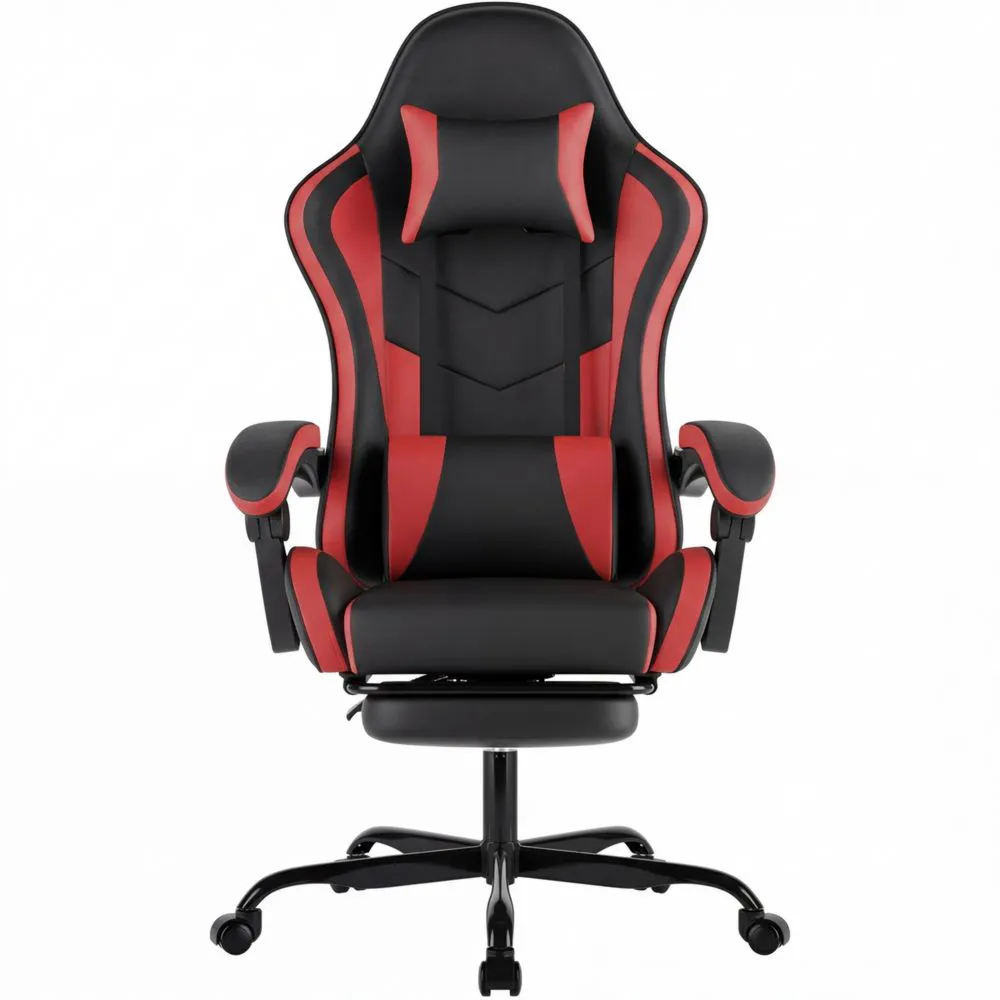 Silla ergonómica ajustable con masaje y reposapiés