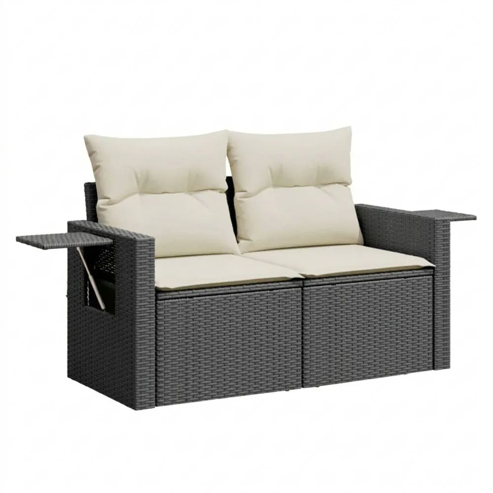 Conjunto Jardín 2 Plazas con Mesa Plegable y Cojines