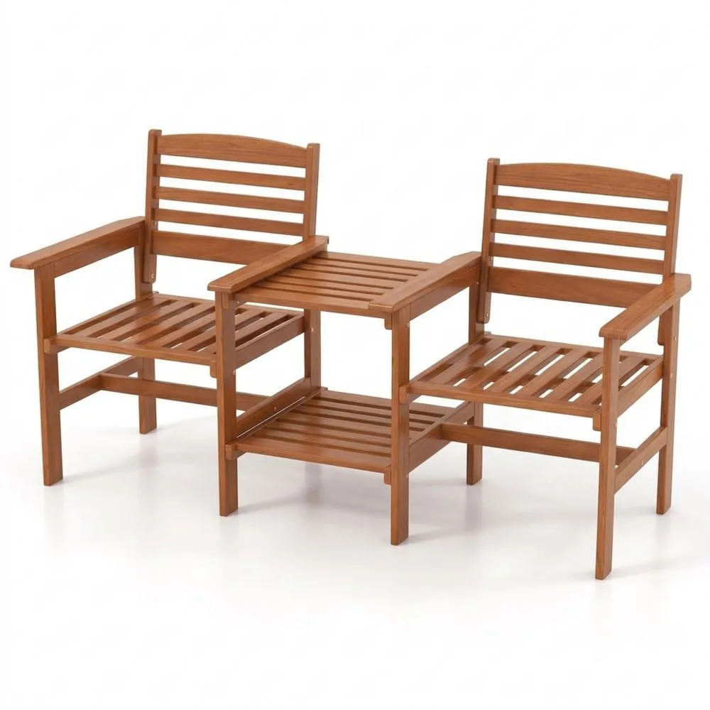 Conjunto de Mesa y Sillas de Jardín para Exteriores, Resistente a la Intemperie, 4 cm para Sombrilla