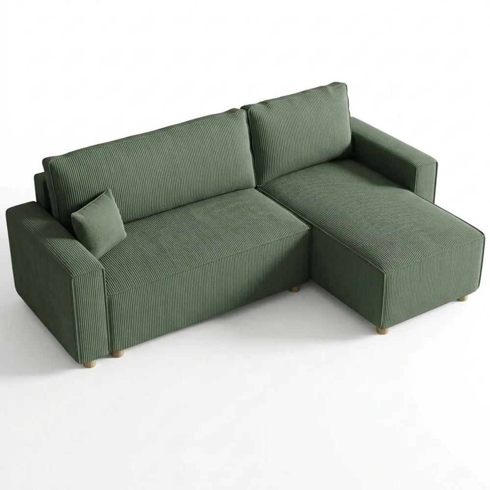 Sofá Esquinero Acogedor para 4 Personas en Verde