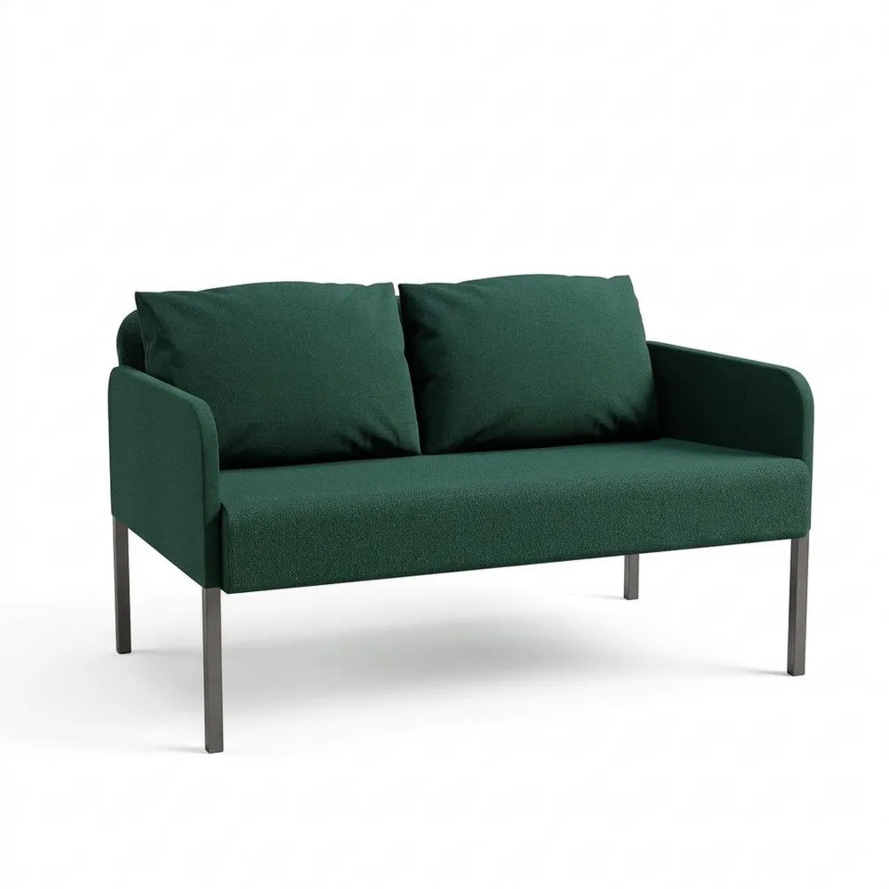 Sofá de 2 Plazas 110 cm, Diseño Minimalista, Tela Transpirable, Confortable, Verde