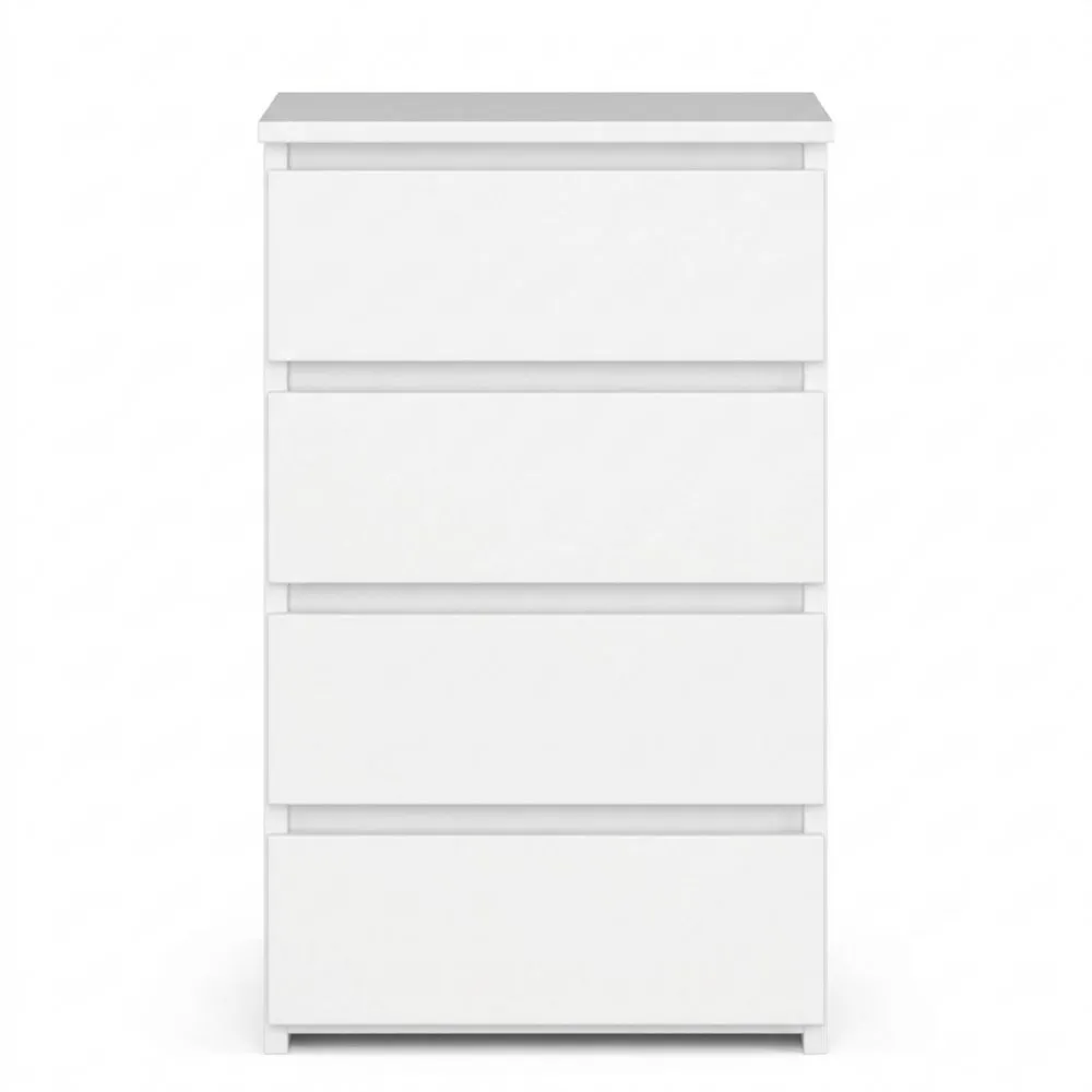 Cómoda Alta con 4 Cajones para Varias Habitaciones, 35 x 40 x 74 cm, Blanca