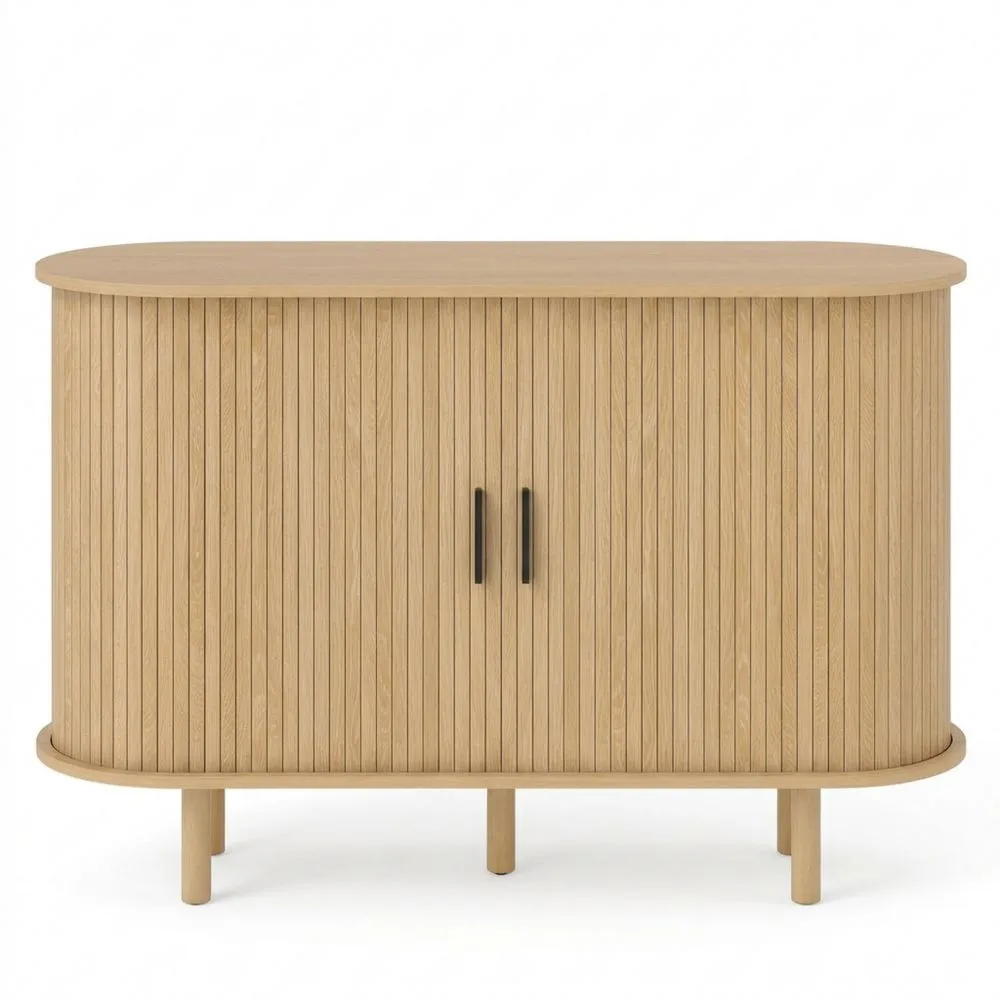 Aparador Moderno con Puertas Correderas y 4 Compartimentos para Hogar