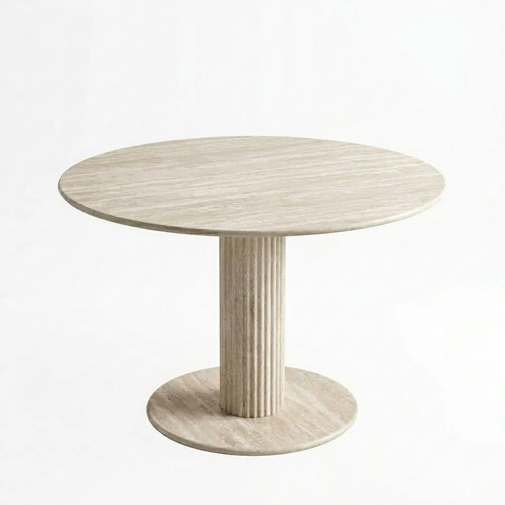 Mesa de comedor redonda de 115 cm, moderna y minimalista, ideal para cocinas y comedores