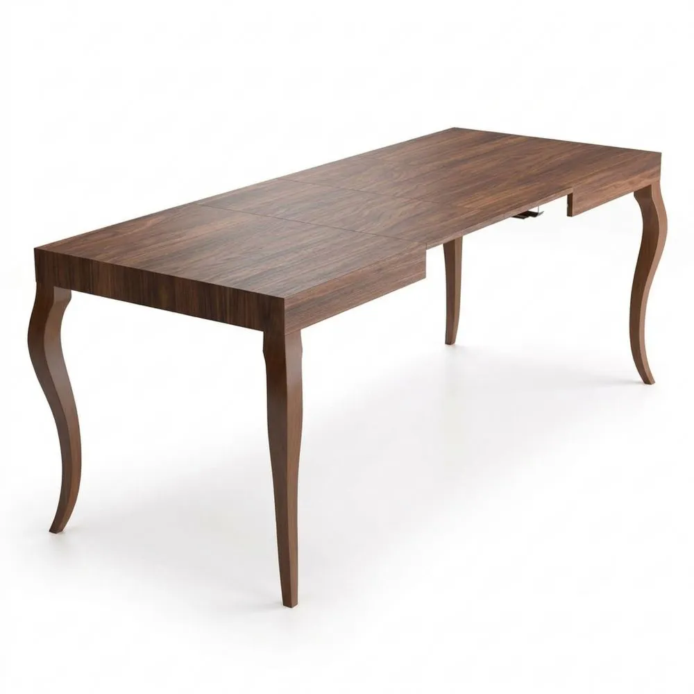 Mesa de comedor extensible para 6-8 personas, 120 (200) x 80 cm, nogal, perfecta para cocina o salón
