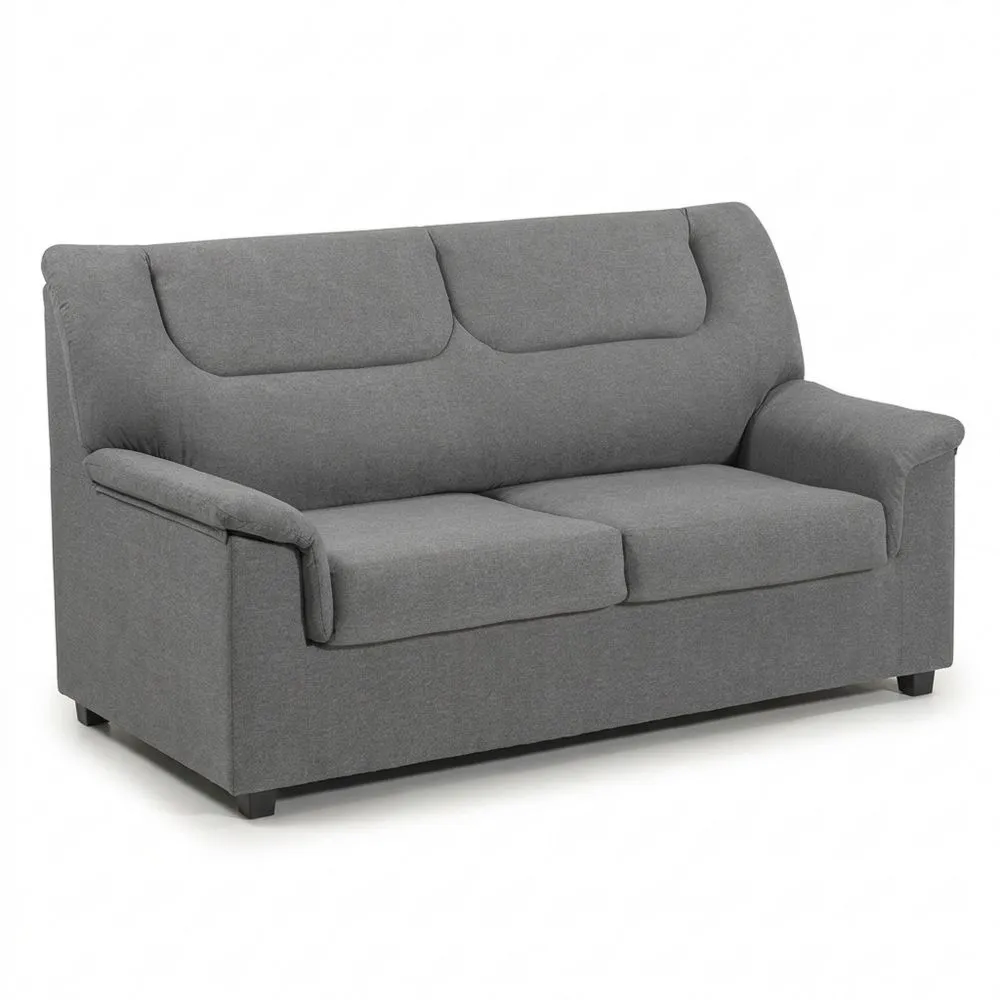 Sofá de 3 plazas cómodo para sala, 180 x 98 x 90 cm, color gris