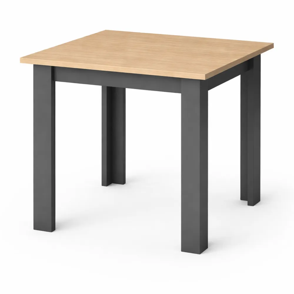 Tavolo da pranzo quadrato in legno di quercia dorata 80x80 cm