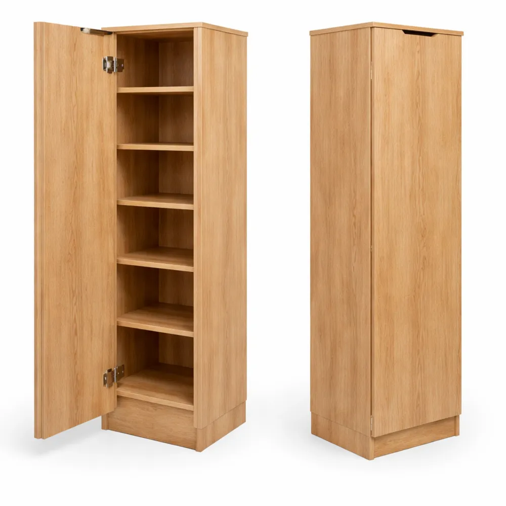 Scarpiera Salvaspazio in Legno con 6 Vani e 5 Ripiani, Perfetta per Casa e Ufficio