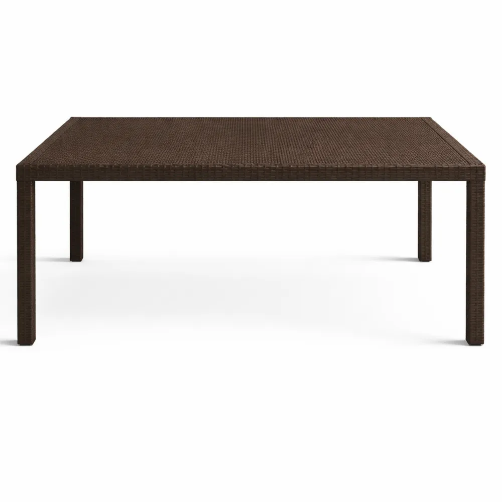 Tavolo rettangolare allungabile effetto rattan marrone 220 x 90 x 72 cm