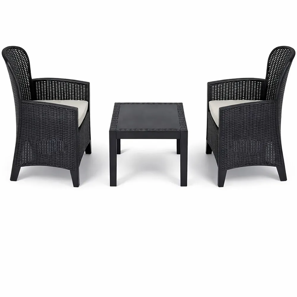 Salotto da Giardino 3 Pezzi Antracite con Cuscini