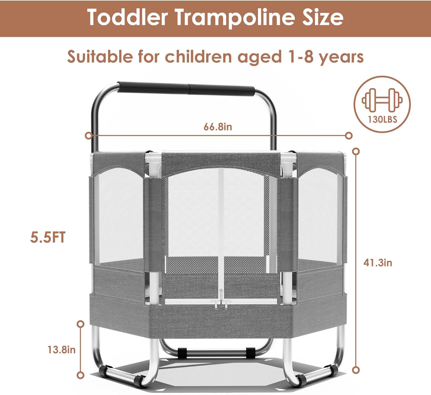 4.7FT/5.5FT Trampoline for Kids with Net