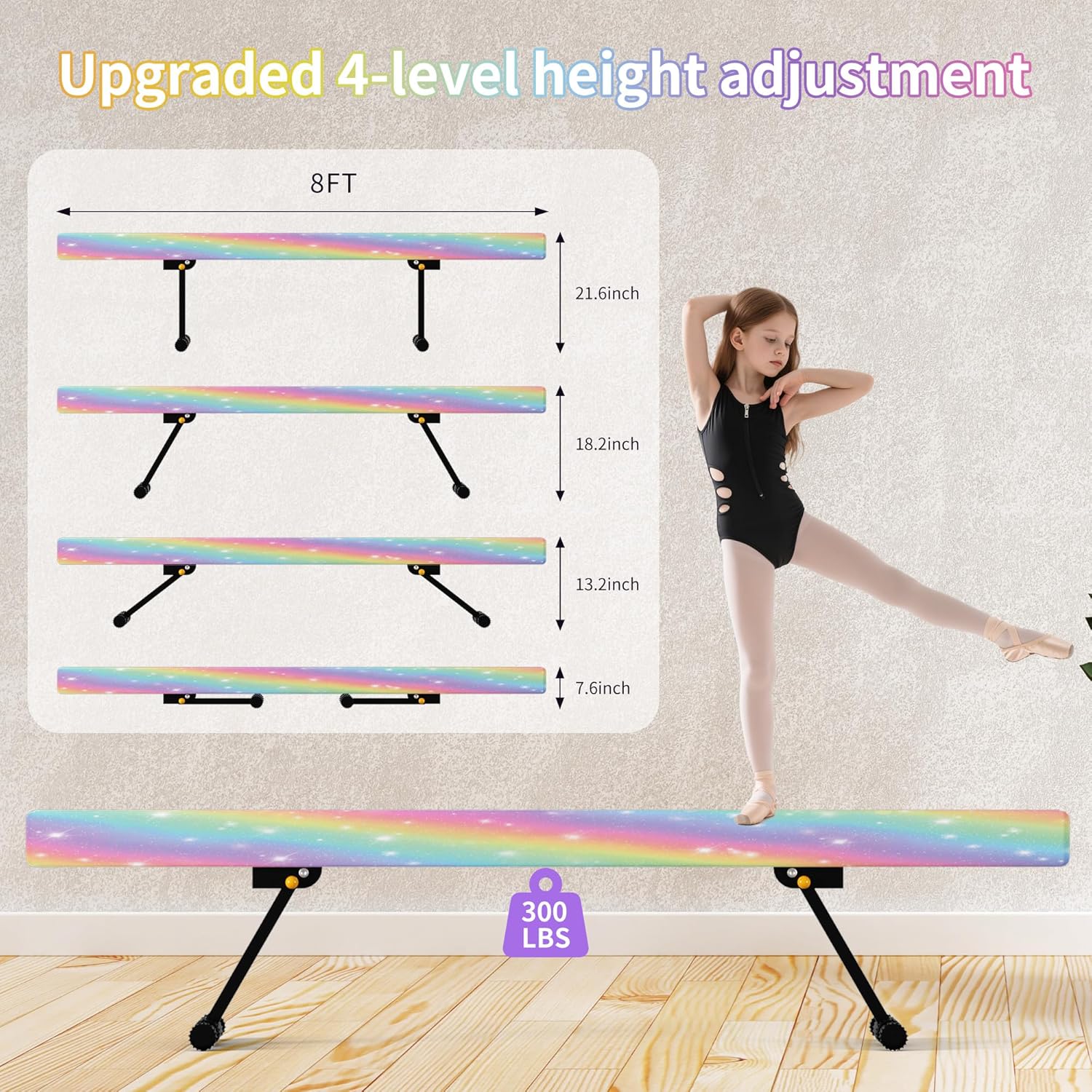 8ft Gymnastic Balance Beam