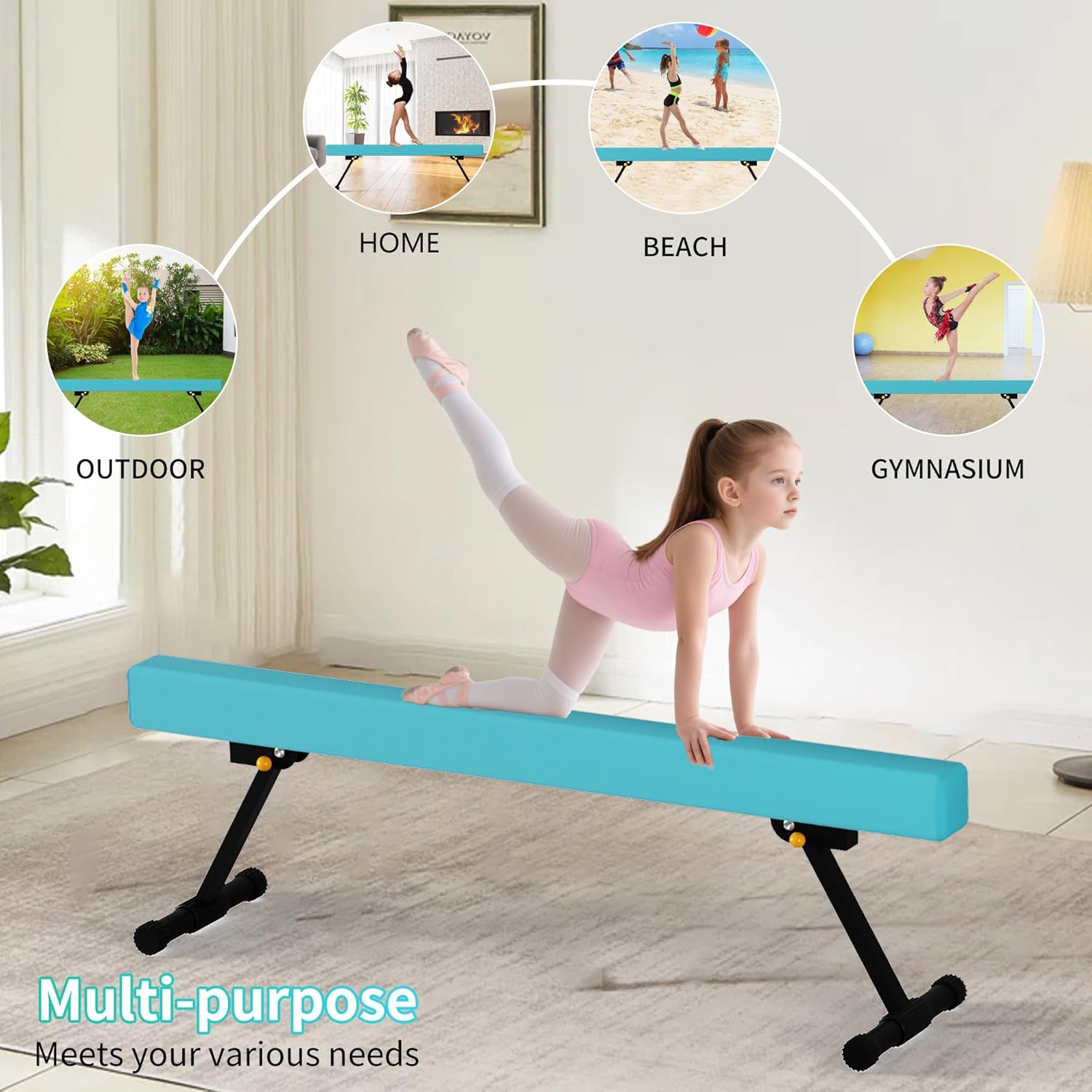 6ft/8ft Gymnastic Balance Beam