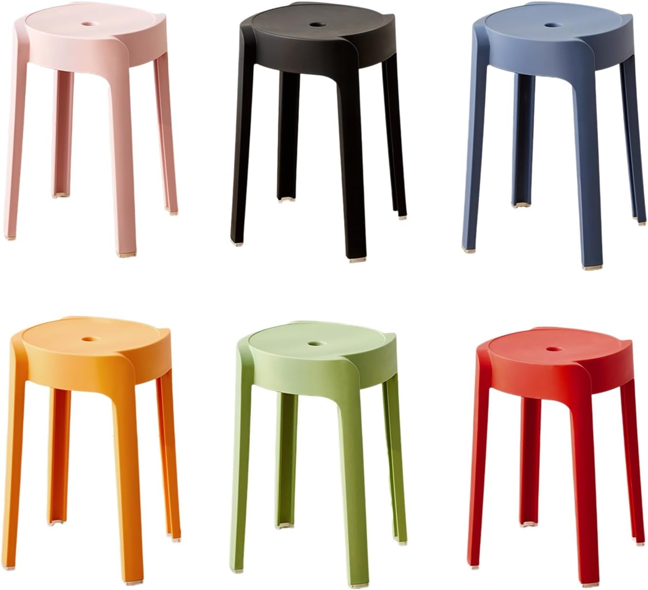 6 Pack Plastic Stackable Stools