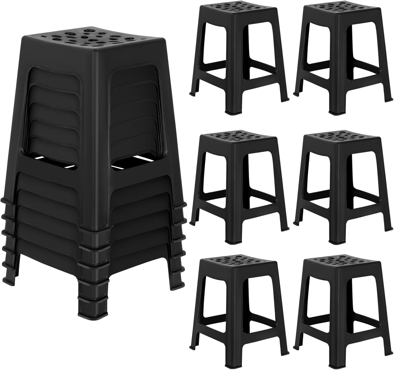 6 Pcs Plastic Stool 