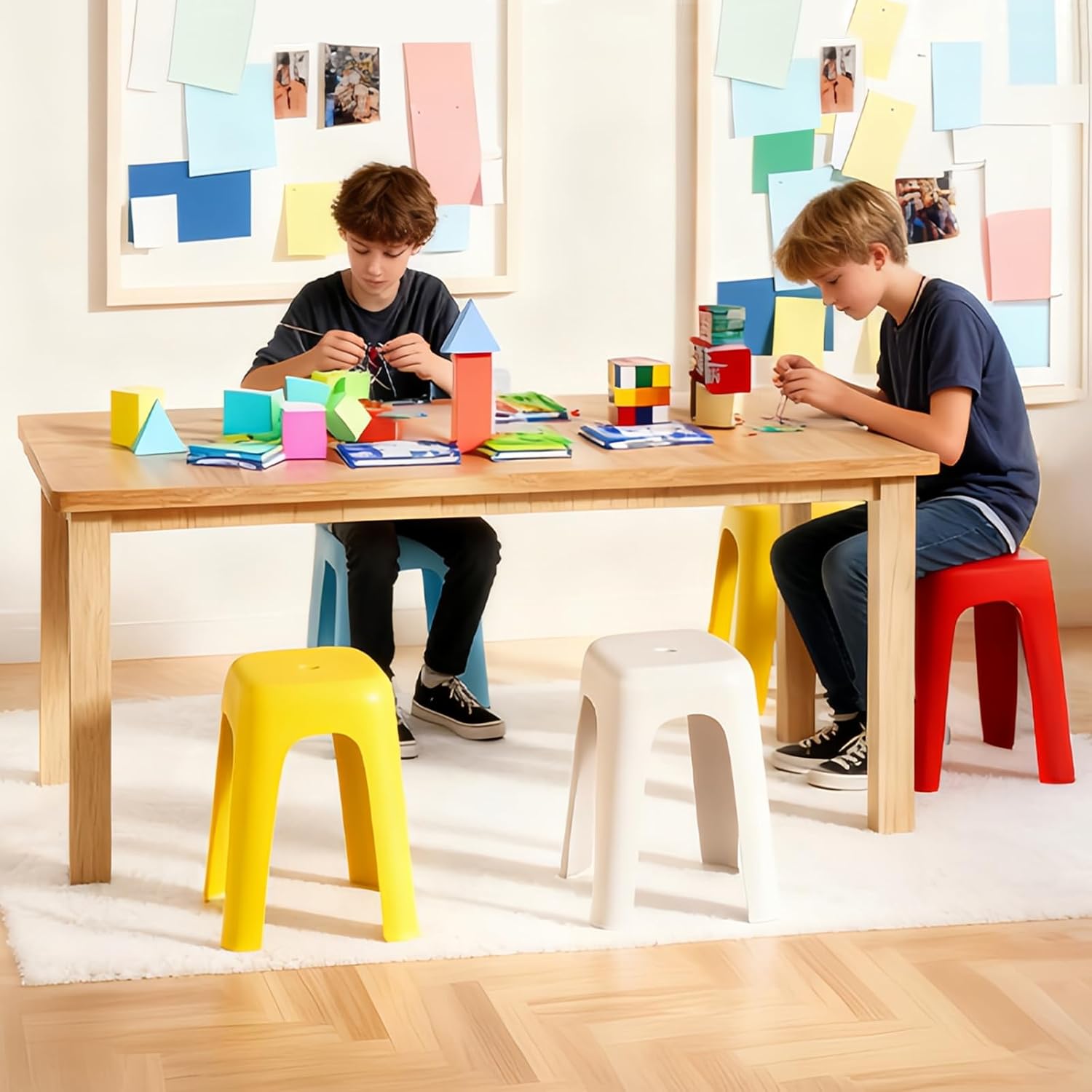 6 Pack School Plastic Stackable Stools