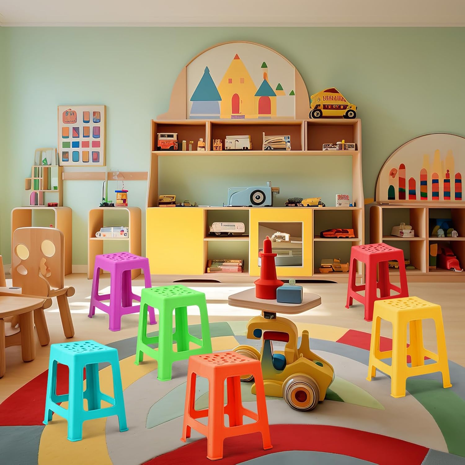 6 Pcs Plastic Stool 