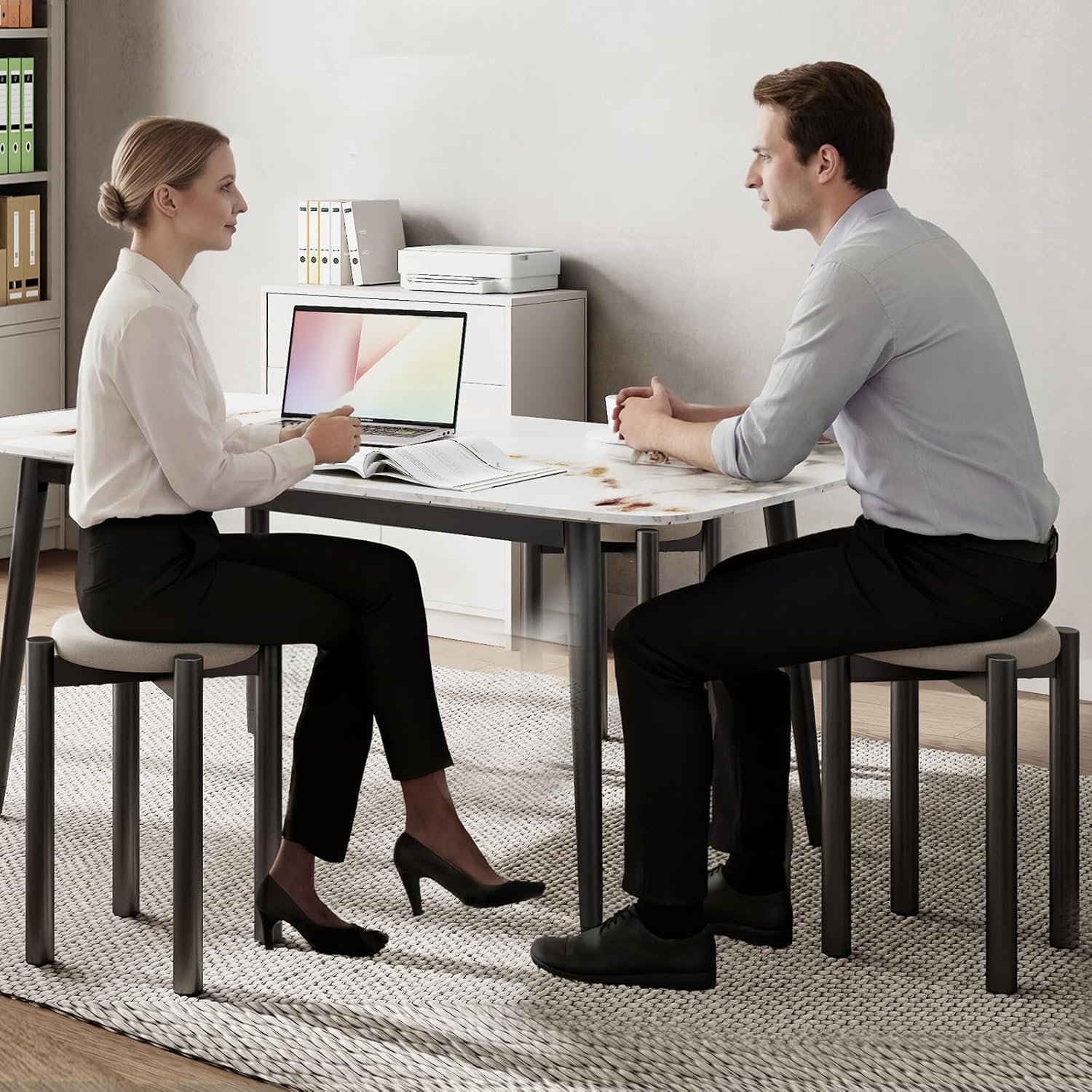 Metal Stackable Stools Set of 2