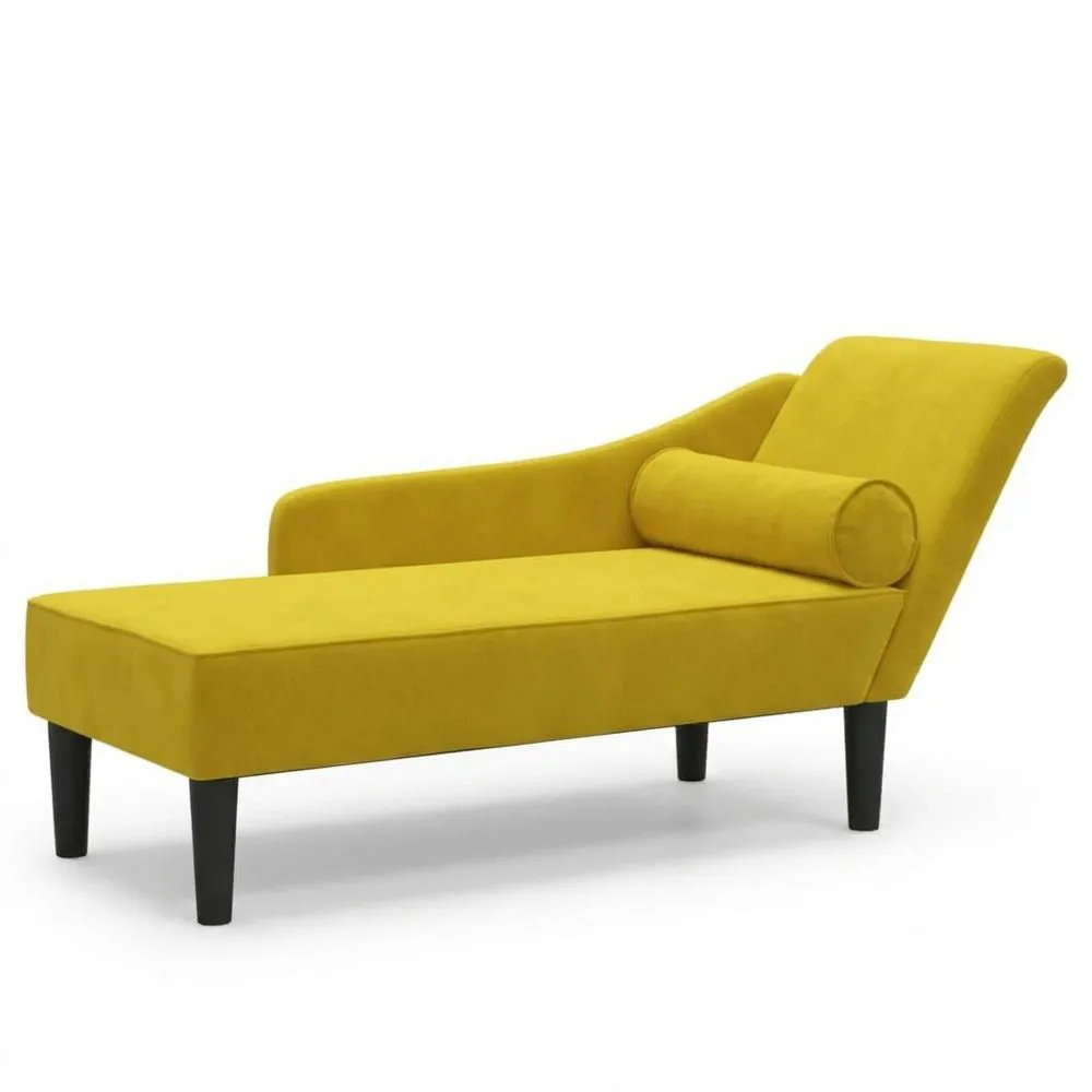 Sofá Diván de Terciopelo Amarillo para Salón Moderno