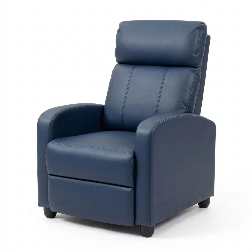 Sillón de Masaje Reclinable con Control Remoto y Temporizador en Azul Oscuro
