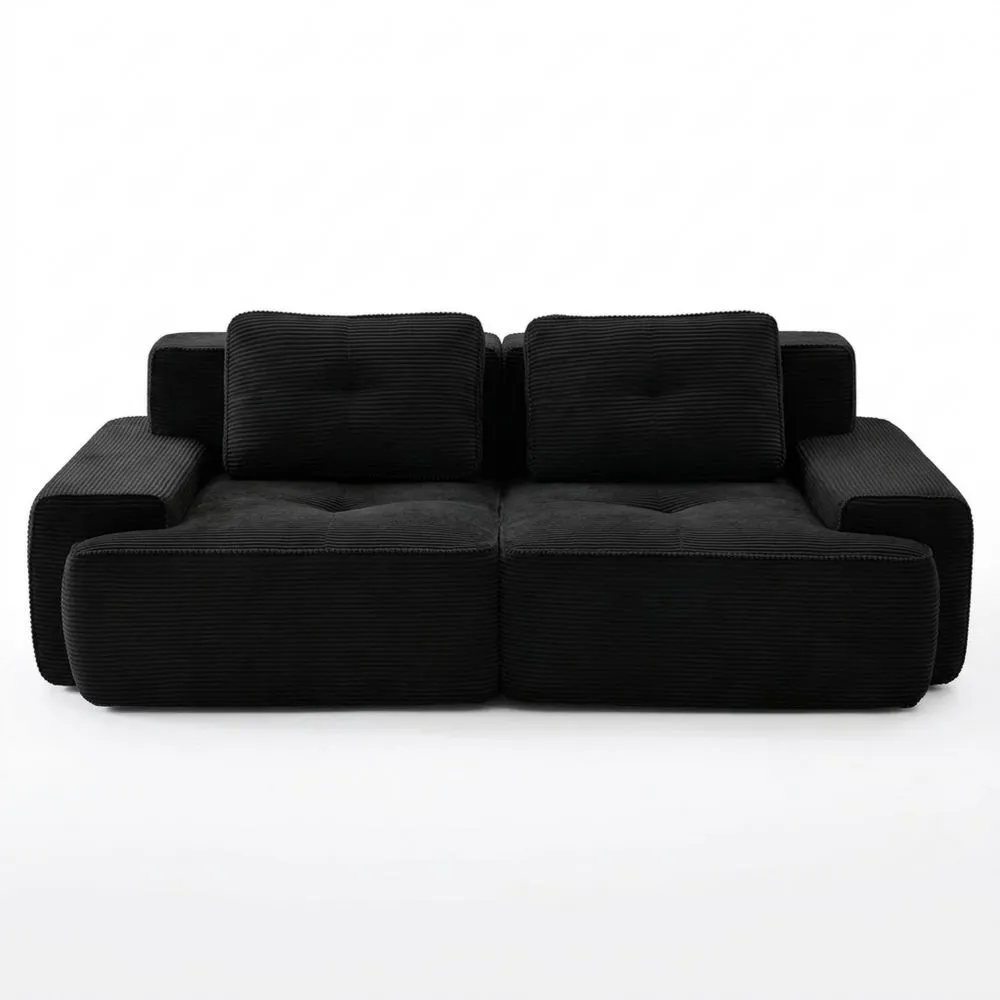 Sofá Seccional 2 Plazas sin Montaje Asiento Profundo en Forma de L para Sala de Estar