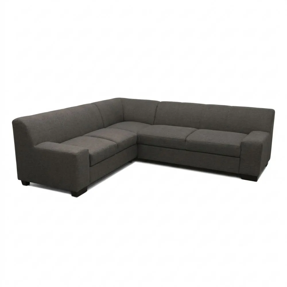 Sofá Rinconera en Forma de L con Patas de Madera, Tapizado, 212 x 247 x 74 cm en Gris