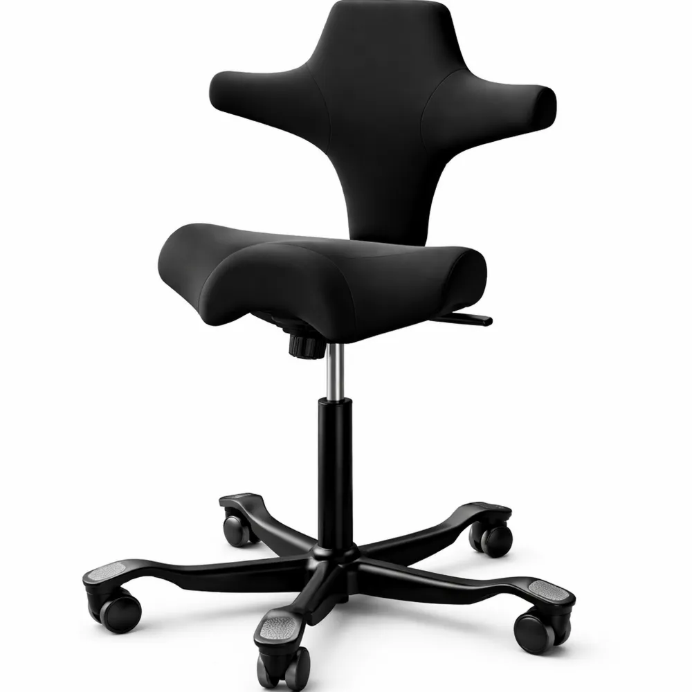 Sedia ergonomica regolabile in altezza per ufficio con ruote morbide-Doucefoyers