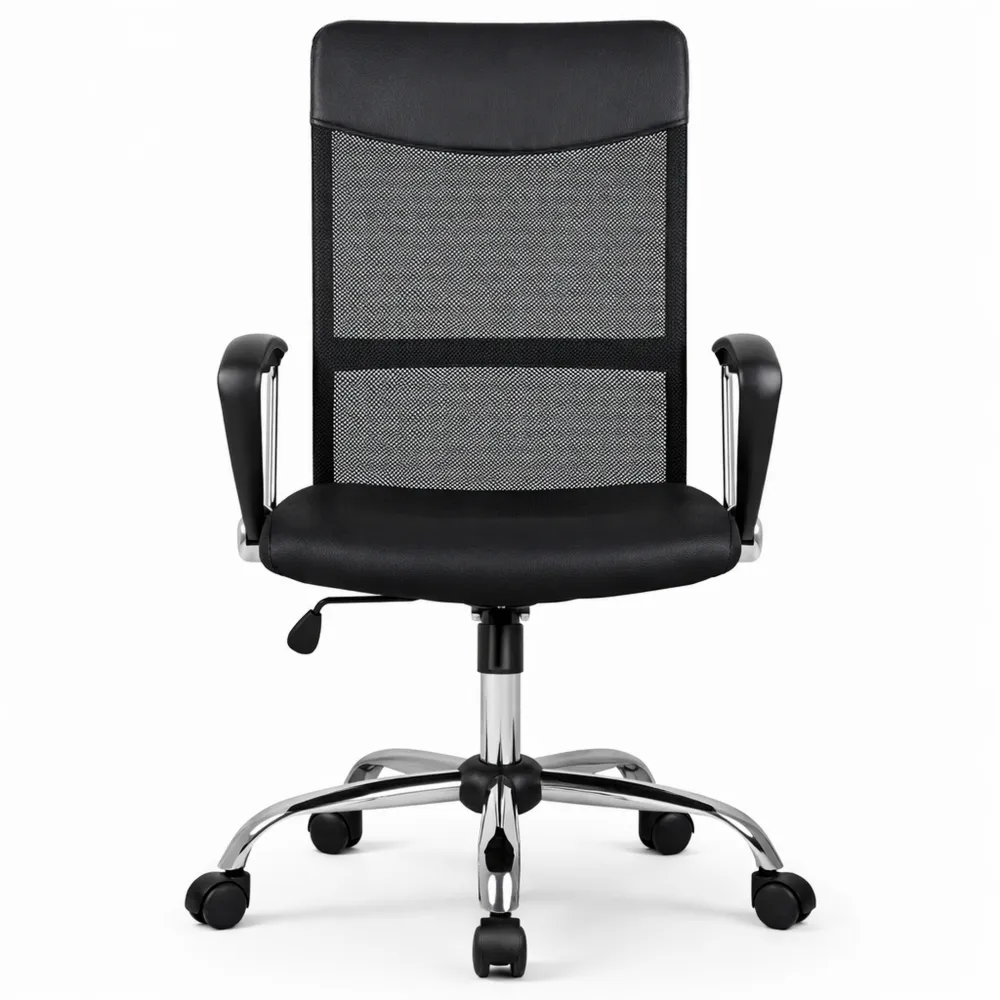 Sedia Ufficio Ergonomica Girevole con Schienale a Rete e Altezza Regolabile, Nero-Doucefoyers