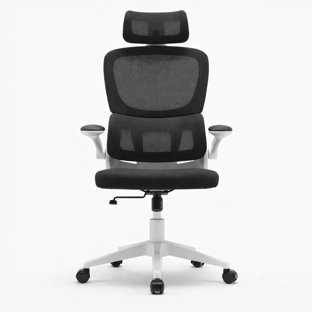 Sedia da Ufficio Ergonomica con Poggiatesta e Supporto Lombare-Doucefoyers