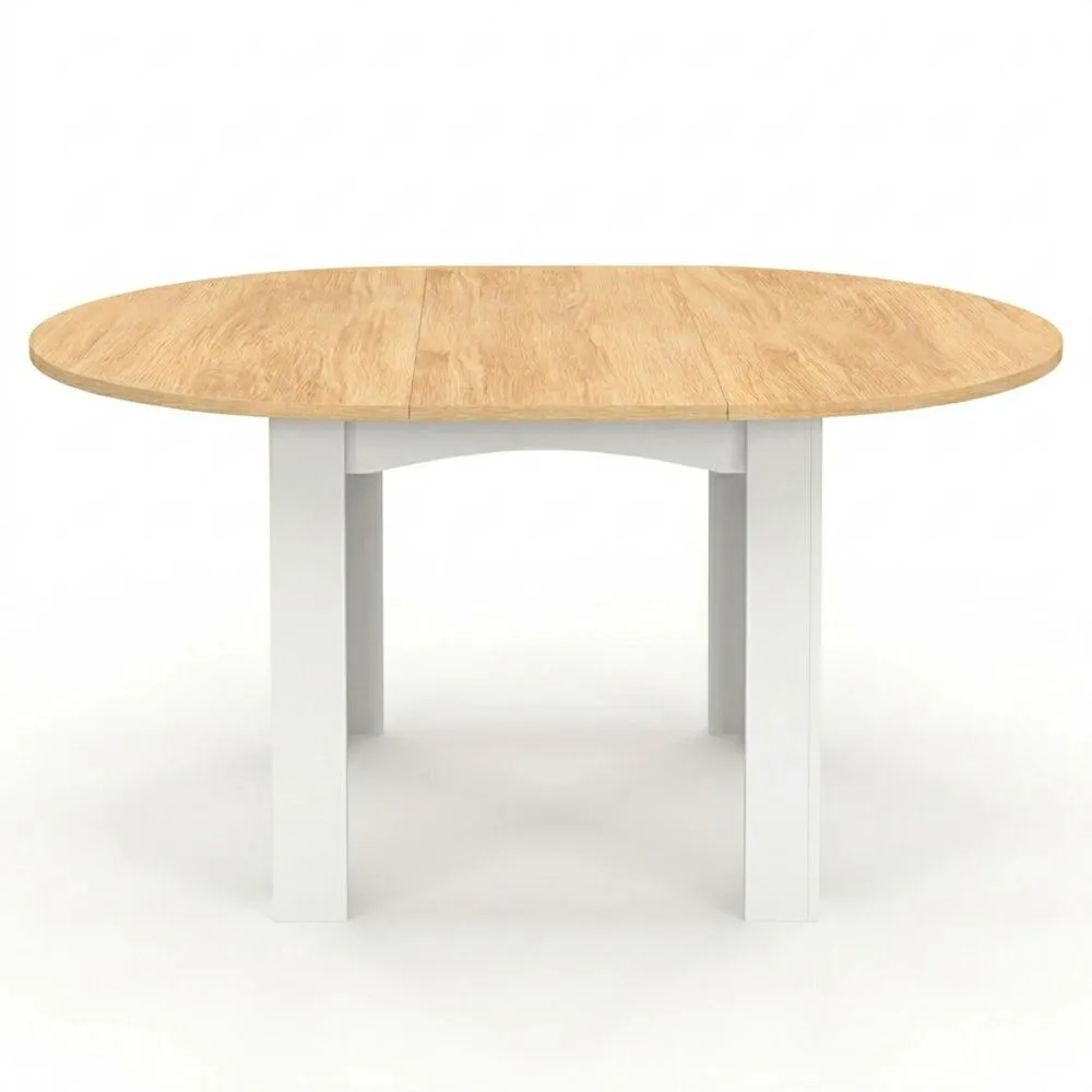 Mesa Redonda Extensible para 4-8 Personas, Ajustable en Altura de 120-160 cm, Color Blanco