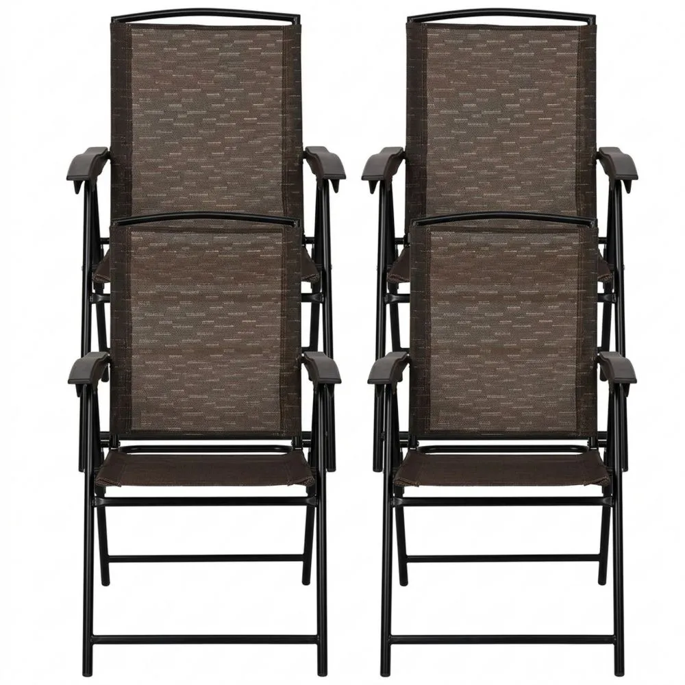 Sillas Plegables para Patio con Respaldo Ajustable y Reposabrazos