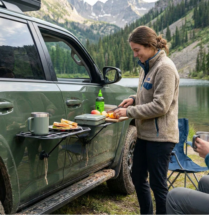 Heavy-Duty Magnetic Vehicle Side Table | Portable Grid Camp Desk