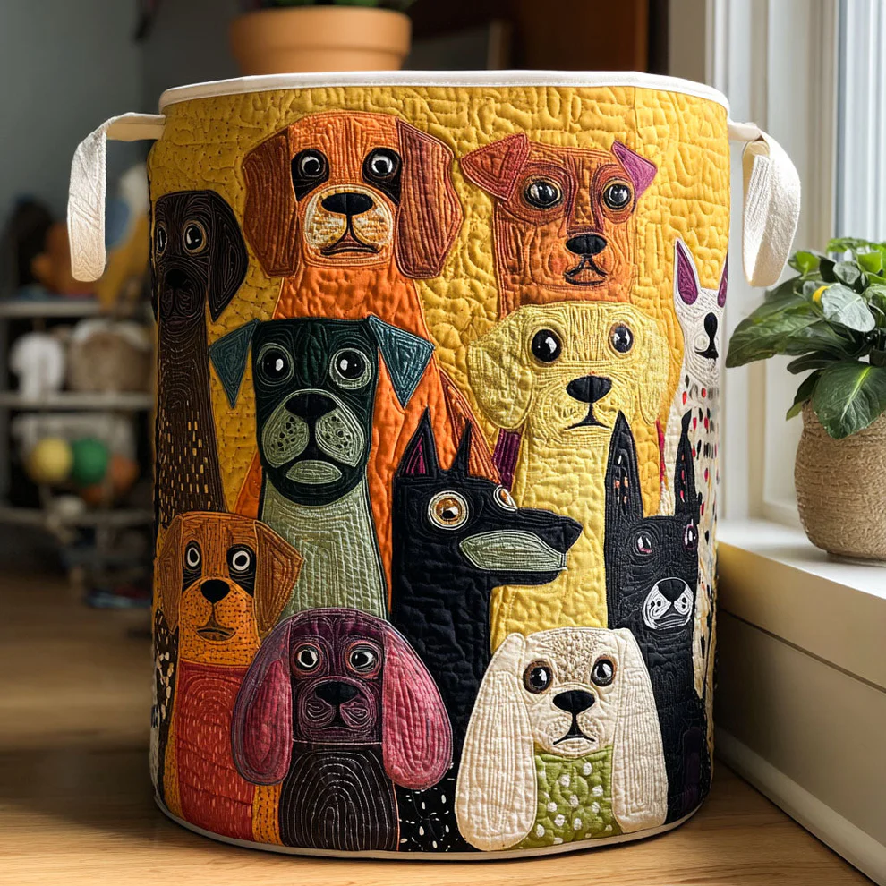 Hot-selling Dog-Themed Quilted Laundry Baskets in Various Styles
