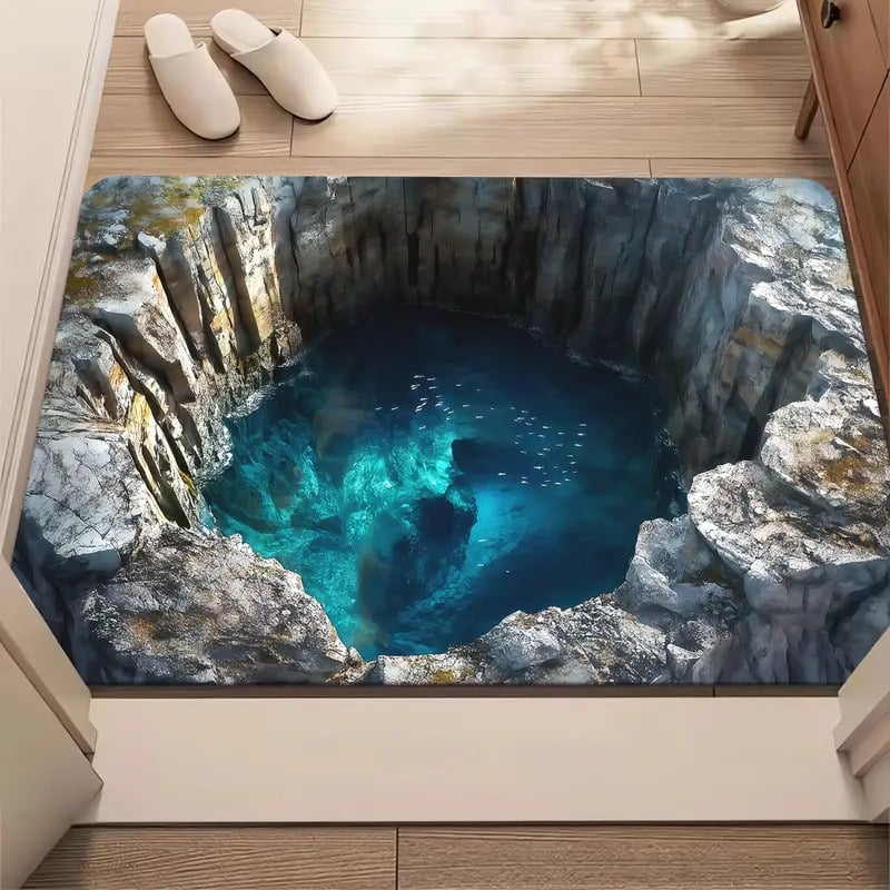 Visual Illusion Endless Abyss 3D Printed Non-Slip Doormat