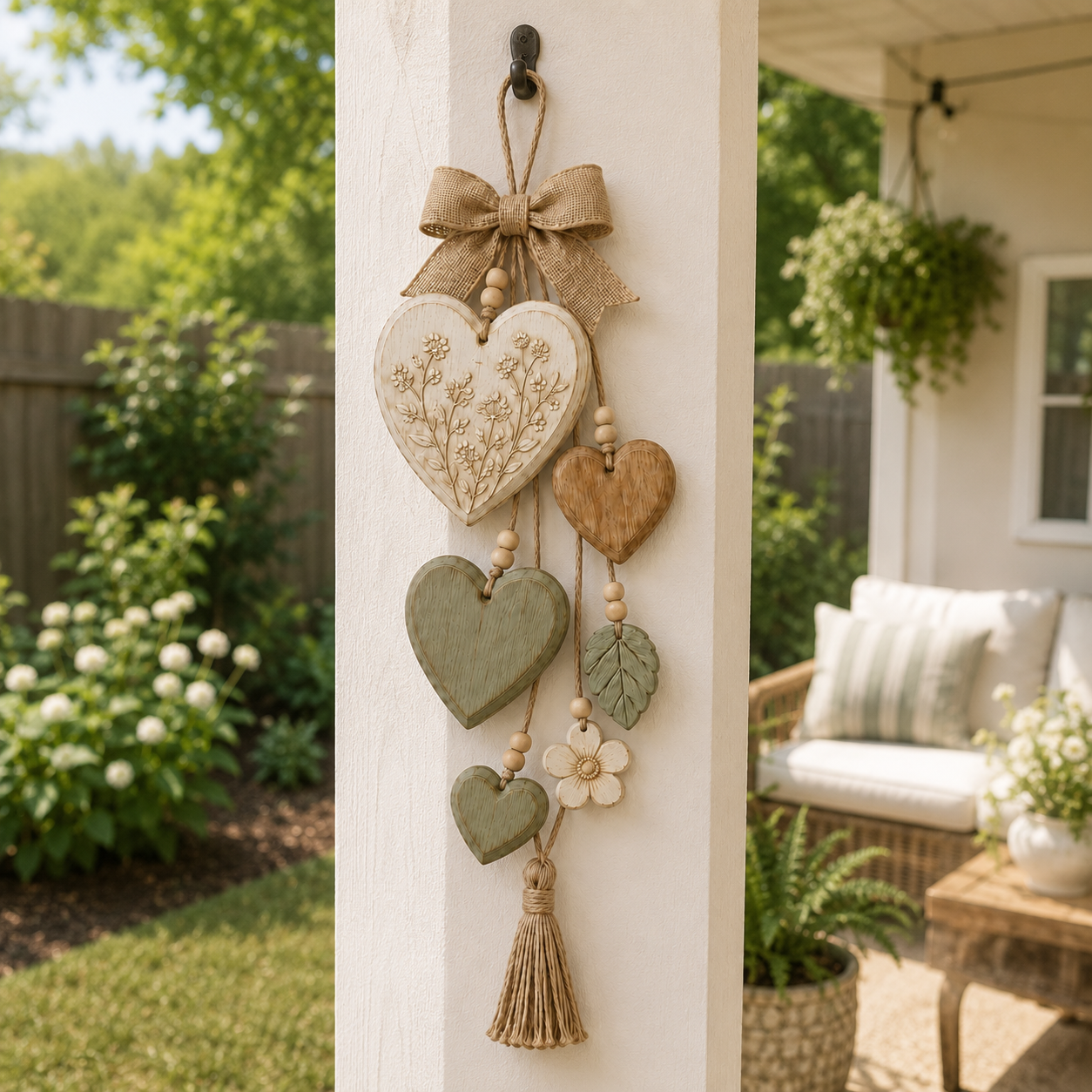 Rustic Solid Wood Heart Wall Hanging