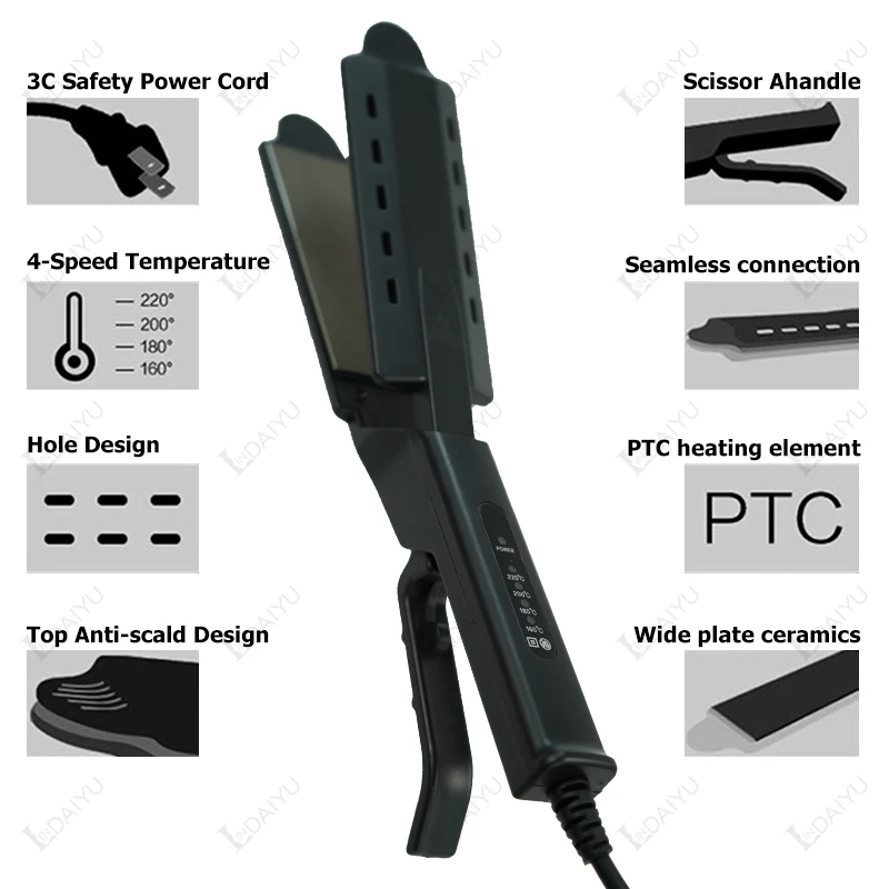 Ceramic Tourmaline Ionic Flat Iron Hair Straightener