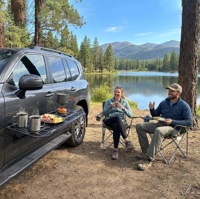 Heavy-Duty Magnetic Vehicle Side Table | Portable Grid Camp Desk