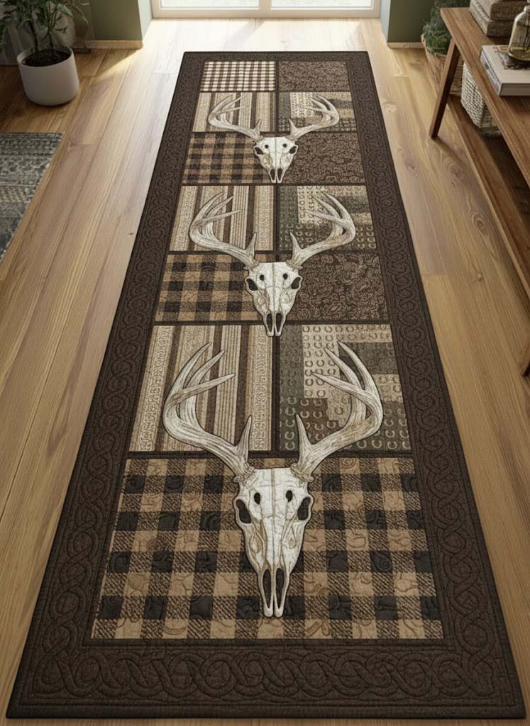Bone Stag Quilted Runner Rug  | Bone Stag