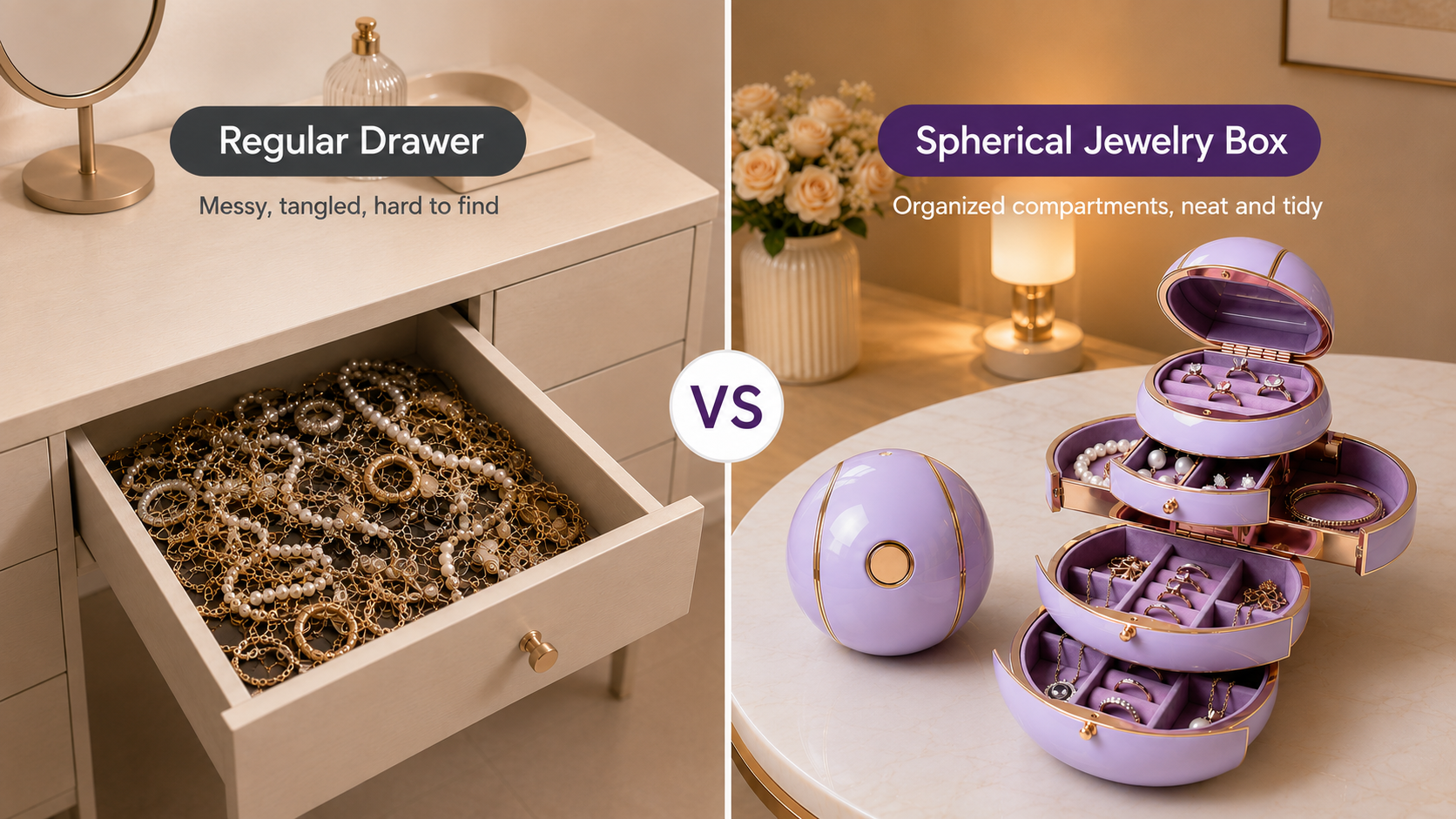 Jewelry tangled and overlapping inside an ordinary storage box