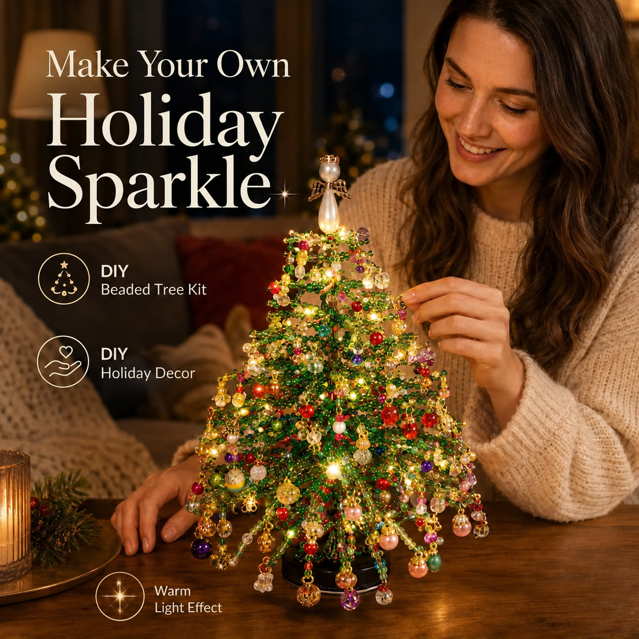 🎄🎅 DIY Beaded Christmas Tree Kit Holiday Decoration