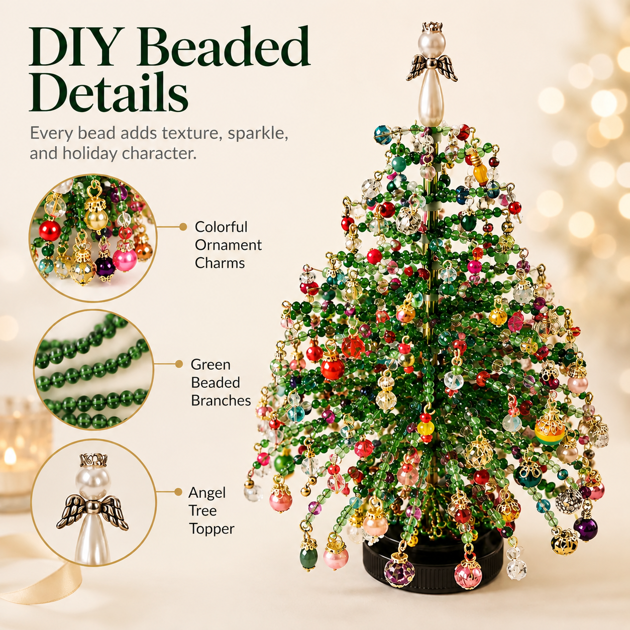 🎄🎅 DIY Beaded Christmas Tree Kit Holiday Decoration