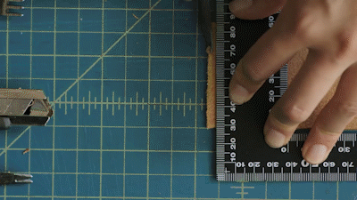 Sandal material measuring and preparation detail
