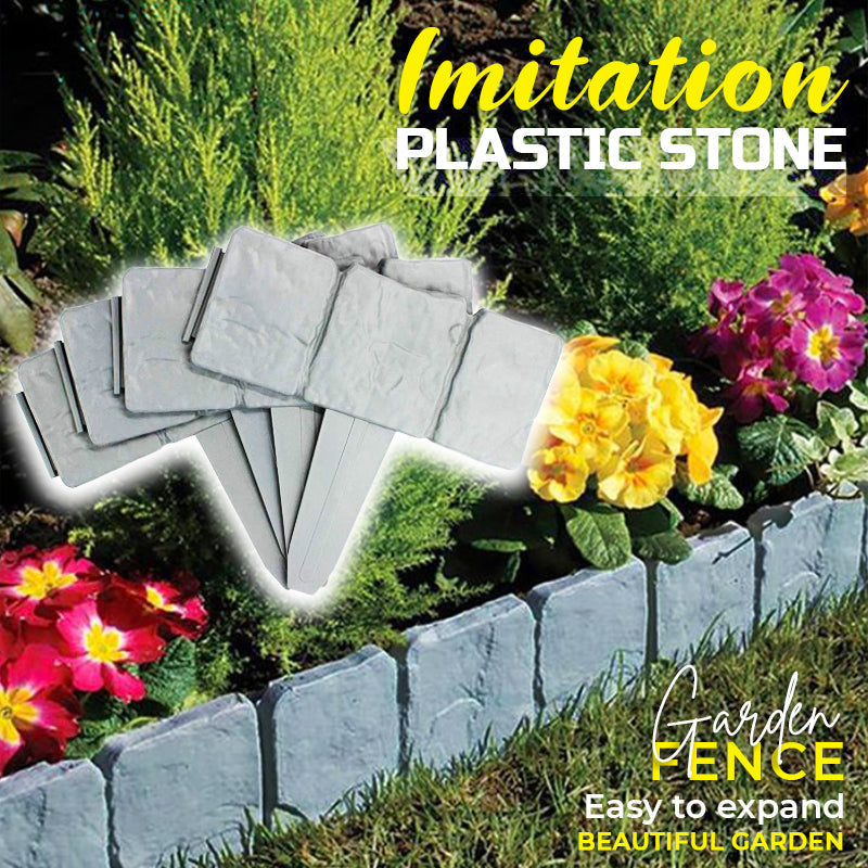 Faux Stone Garden Edging Border – 10 Pcs Outdoor Lawn & Flower Bed Border