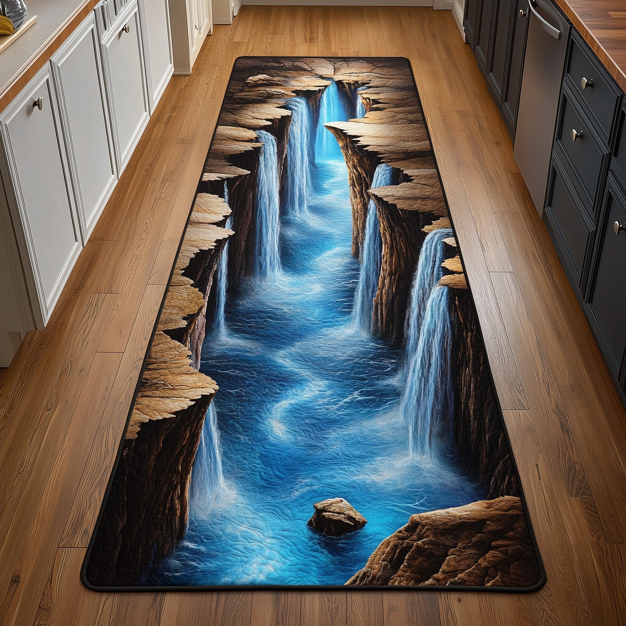 3D The Deep Crack Runner Rug